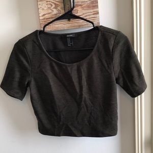Army green crop top
